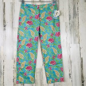 NEW Palm Lilly Pants 6 Retro Vibrant Resort Vacation Wear